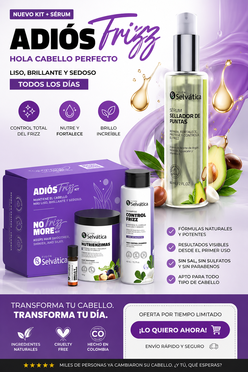 Kit Control Frizz + Serum Sellador Capilar X60ml